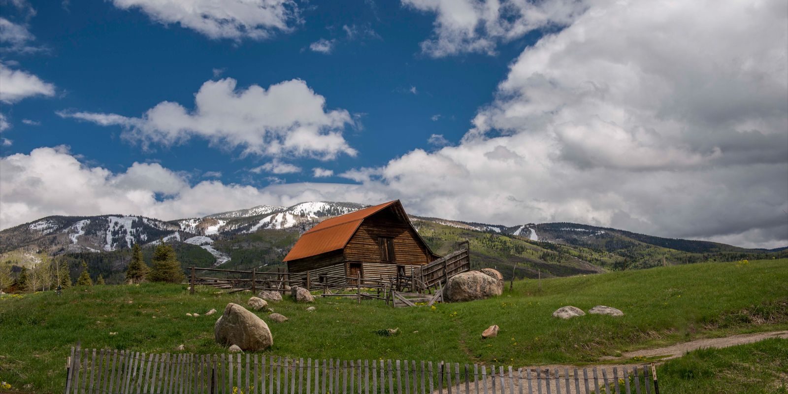 House in a cloudy mountain view